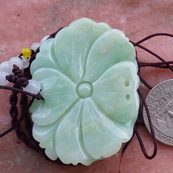 Certified Green Natural A Jade jadeite pendant Orchid Flower Necklace 花开富贵 - Picture 8 of 11